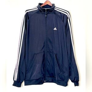 Adidas‎ Track Jacket Men’s Large Black 3 Stripes Hip Hop Classic Athleisure